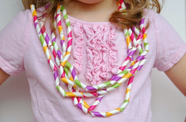 Paper Straw Necklaces - The Simply Crafted Life