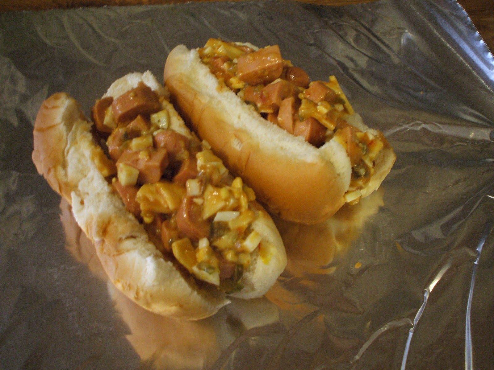 Gray Cardigan Hot Dogs a la Foil