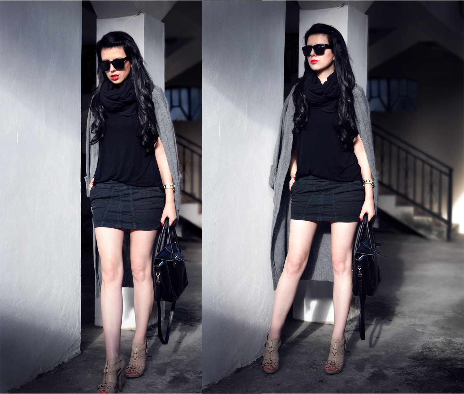 short dress long cardigan