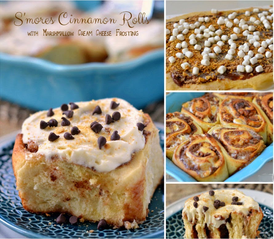 cakerecipes1 S’mores Cinnamon Rolls with Marshmallow Cream Cheese Frosting