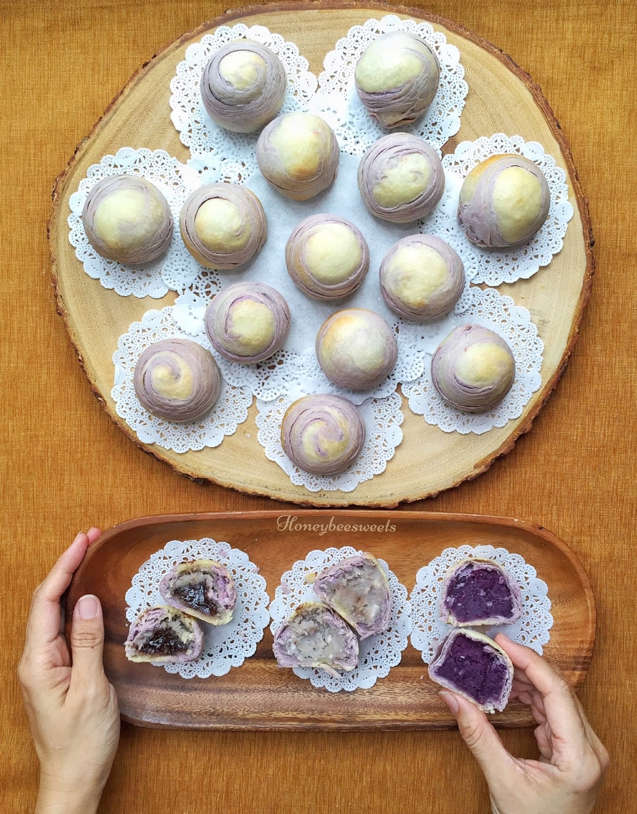 Honey Bee Sweets The Yam Affair; Sweet Yam Bread Loaf & Flaky Spiral