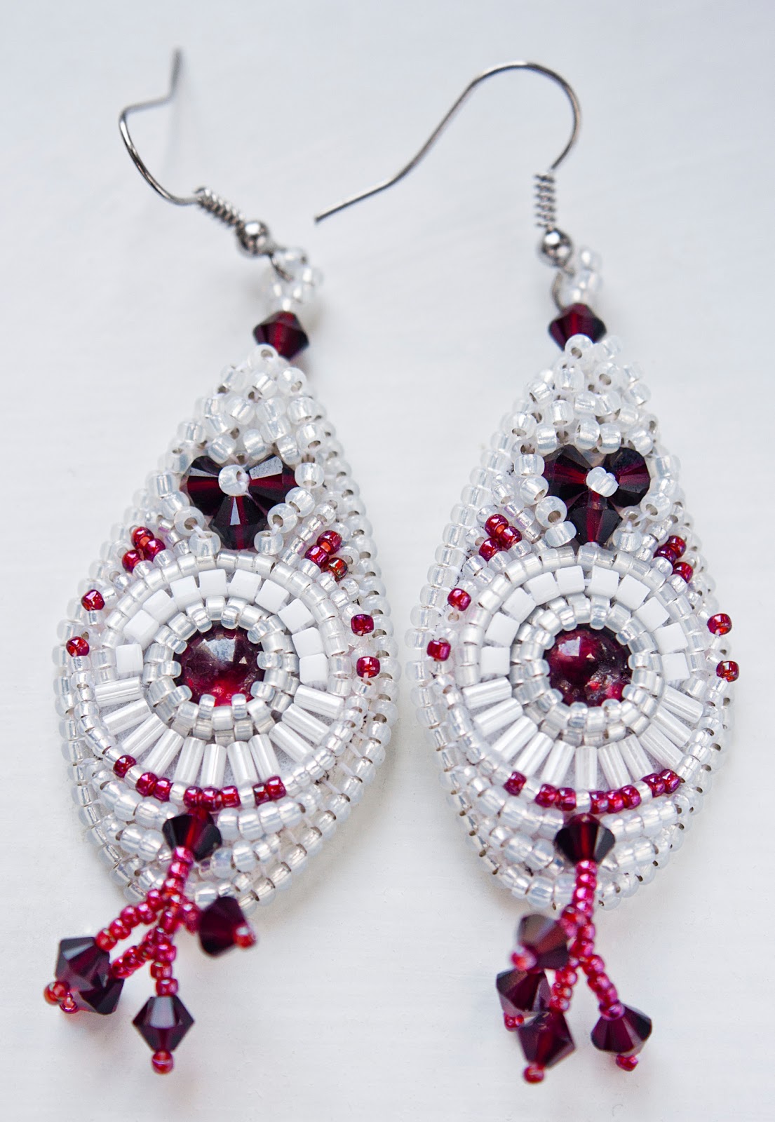 Aif design bead embroidery earrings v