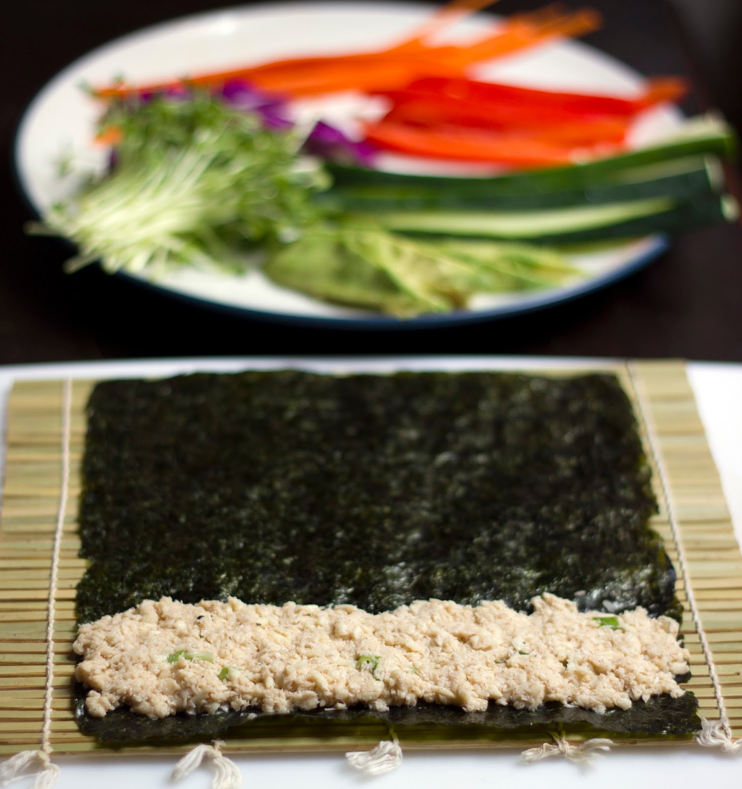 Nori Rolls w/ Parsnip Rice & Sesame Ginger Vinaigrette