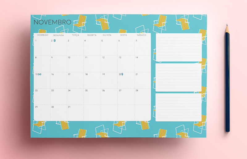 Calendário de novembro de graça para ajudar a organizar, vem :-)