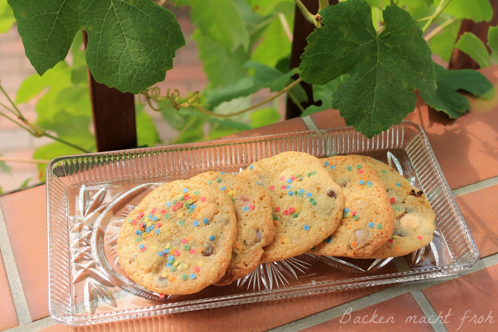 Backen macht froh KonfettiCookies mit Smarties und Schokotropfen