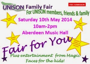 Come along to the UNISON Family Benefits Fair Saturday 10th May 2014 and find out how UNISON membership benefits you