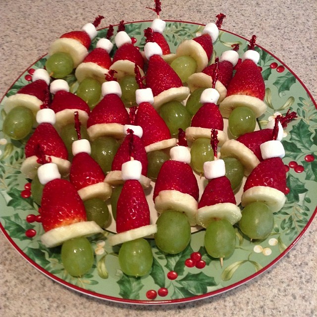 My Recipe Journey Grinch Head Fruit Kabobs