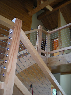 douglas fir and timber cable railing, stairs  https://huismanconcepts.com/