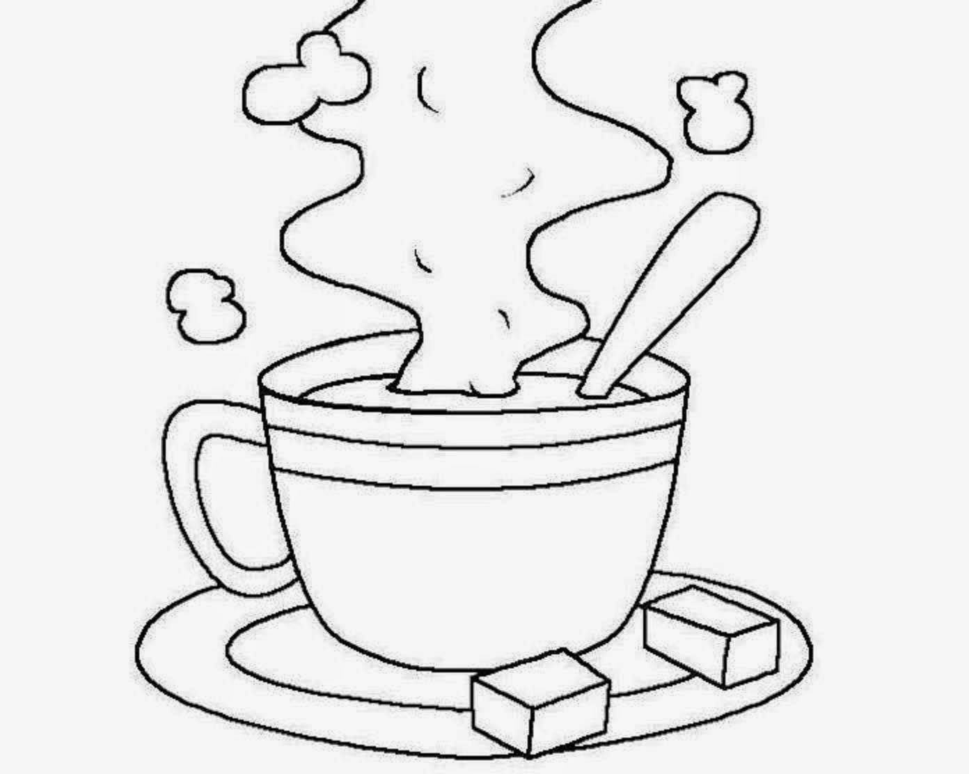 Coffee Cup Coloring Drawing Free wallpaper