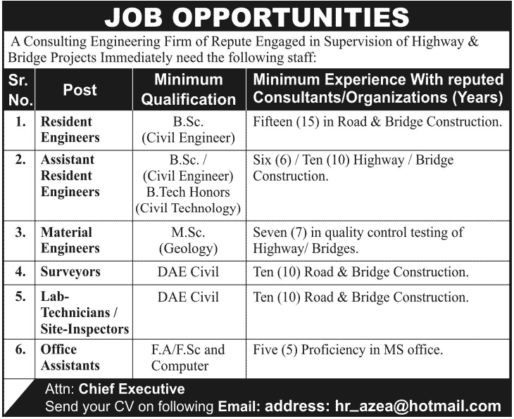 civil engineering technician jobs