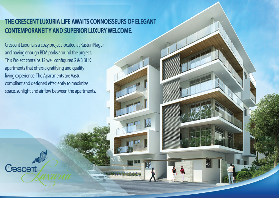 CRESCENT LUXURIA 2BHK & 3BHK FLATS APARTMENTS FOR SALE IN KASTURI NAGAR