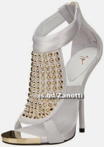 Giuseppe Zanotti Women's Studded Sandal,Cam Bianco