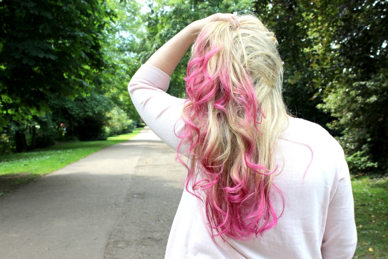 pink blue hair ombre