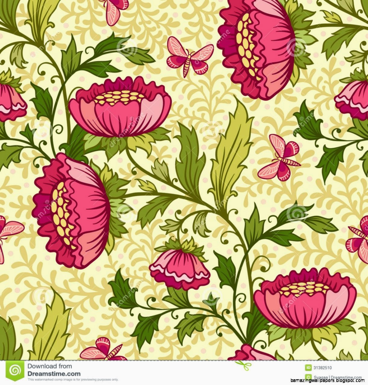Wallpaper Seamless Vintage Flower Pattern Stock Vector Image Wallpaper Seamless Vintage Flower Pattern Stock Vector Image