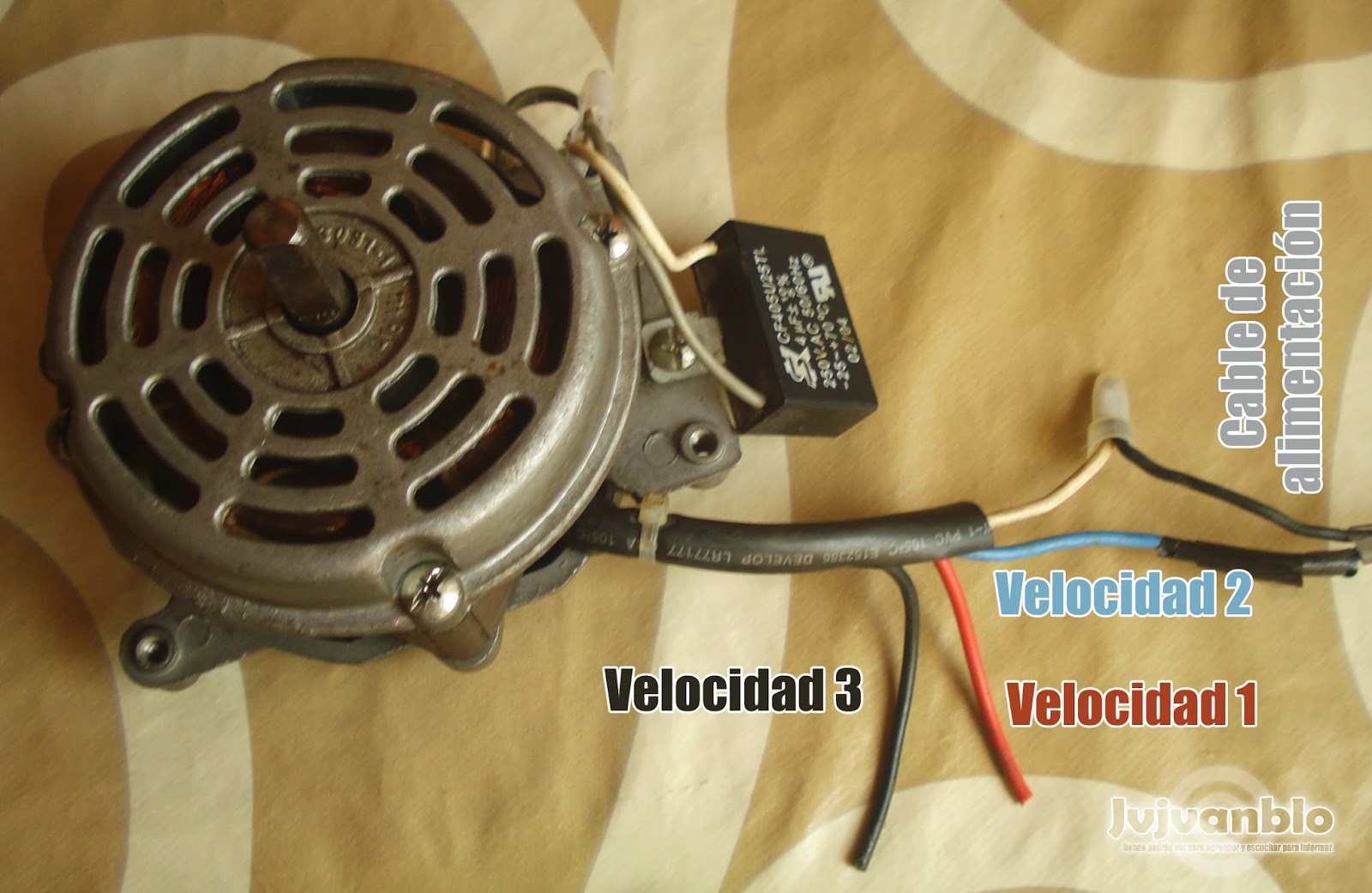 como se conecta un capacitor en un motor de ventilador