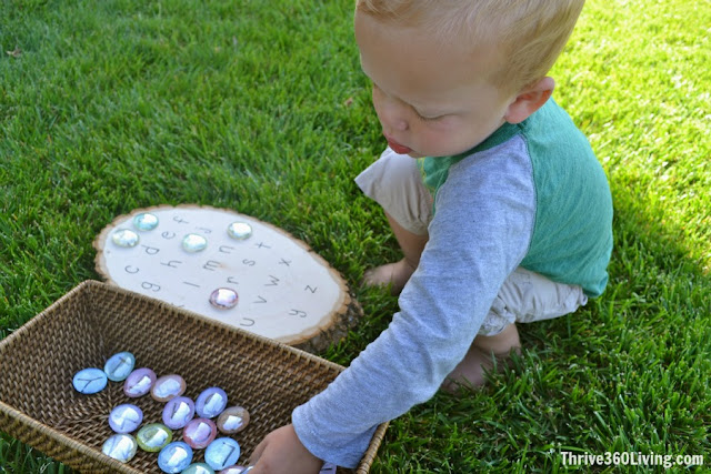 Alphabet Gems ~ DIY game to encourage matching upper and lower case letters