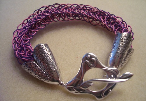 Colorful Beading Wire Spool Knitted Bracelet Tutorial / The