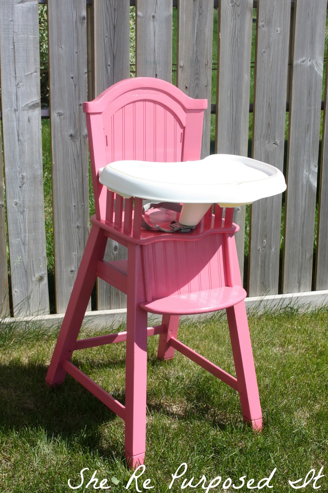 She RePurposed It Pink Highchair
