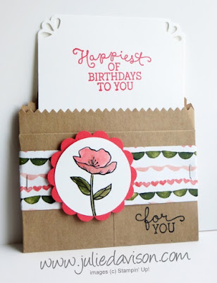 Stampin' Up! Birthday Blooms gift card holder 2016 Occasions Catalog Sneak Peek #stampinup www.juliedavison.com