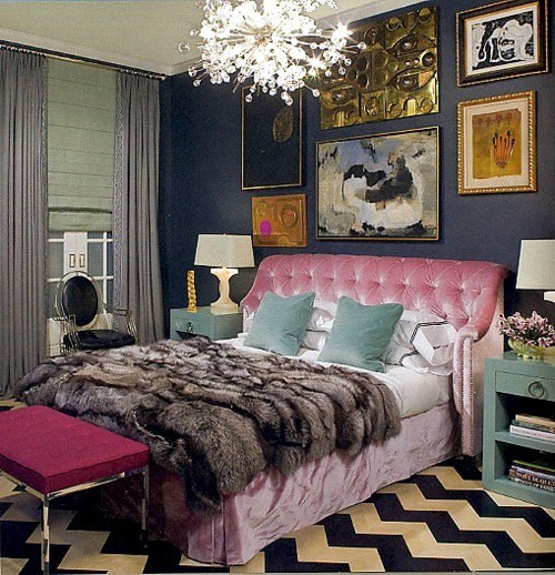Pink Black and Gray Bedroom