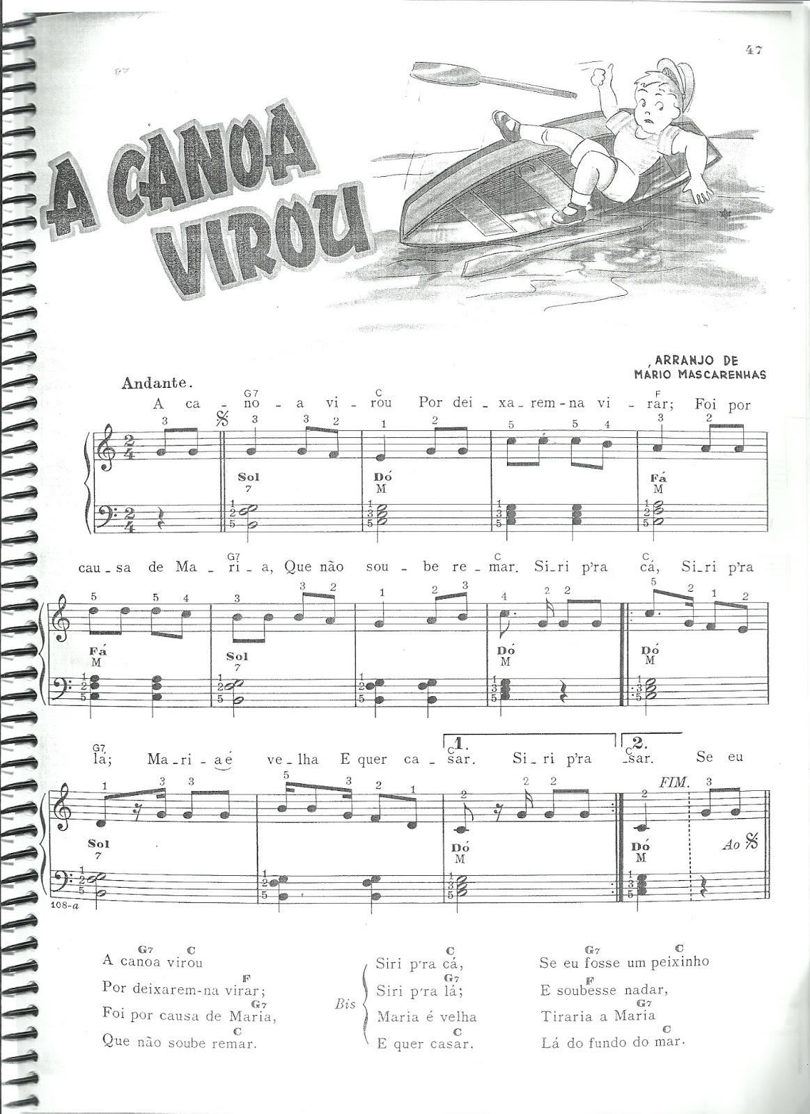 Samba Lelê Partitura  Músicas Para Crianças - Clave de C