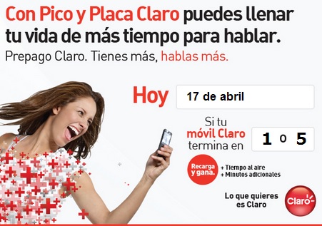 pico y placa claro hoy Miércoles 17 de Abril 2013 pico y placa comcel