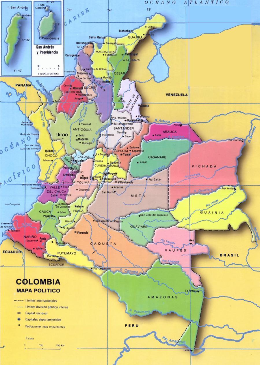 Mapa De Colombia Con Los Departamentos De La Region Pacifica
