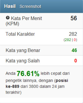 hasil tes mengetik 10 jari