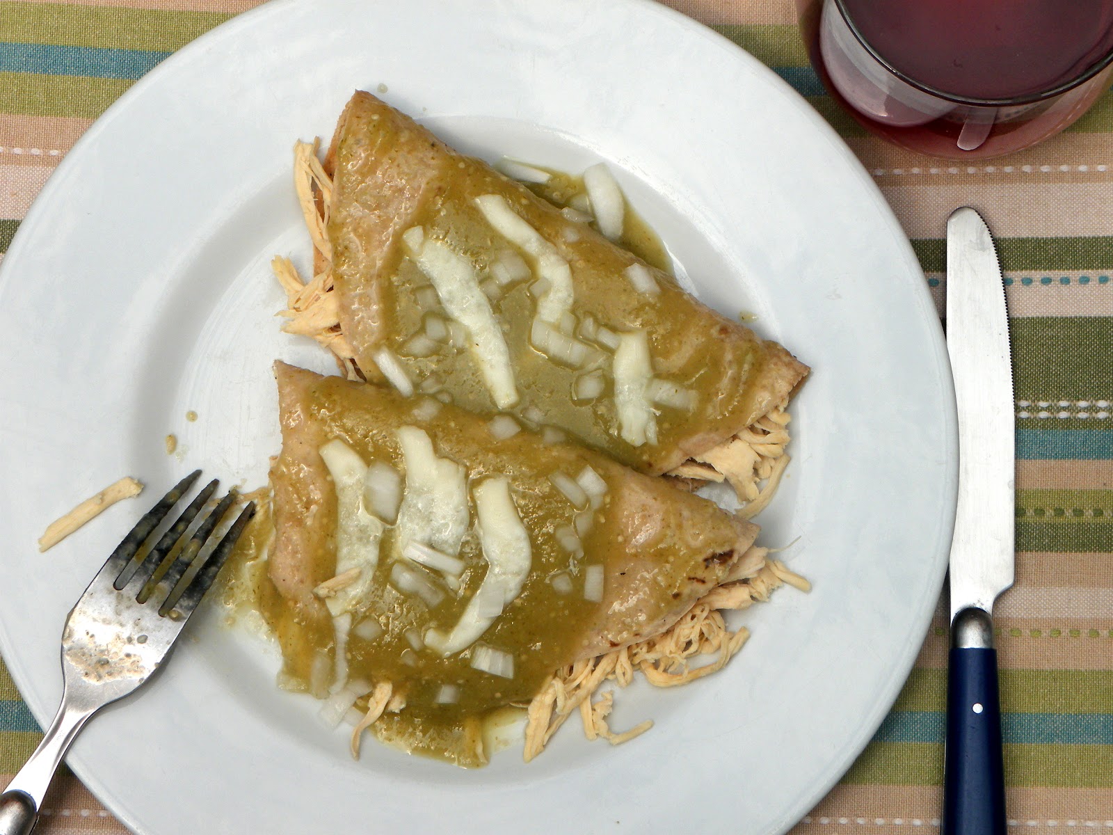 Cocina que te cocina Enchiladas verdes con pollo (bajas en calorías)