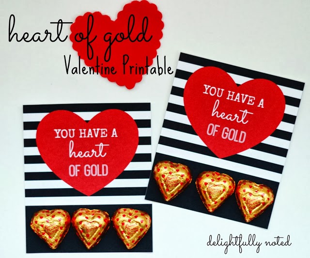 Heart of Gold Valentine Printable Kids