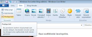 Windows writer menüsü