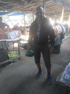 Seafarer / Blogger /Traveller Rudolph A Furtado in  " Supermarket " of Dimapur on a study tour.
