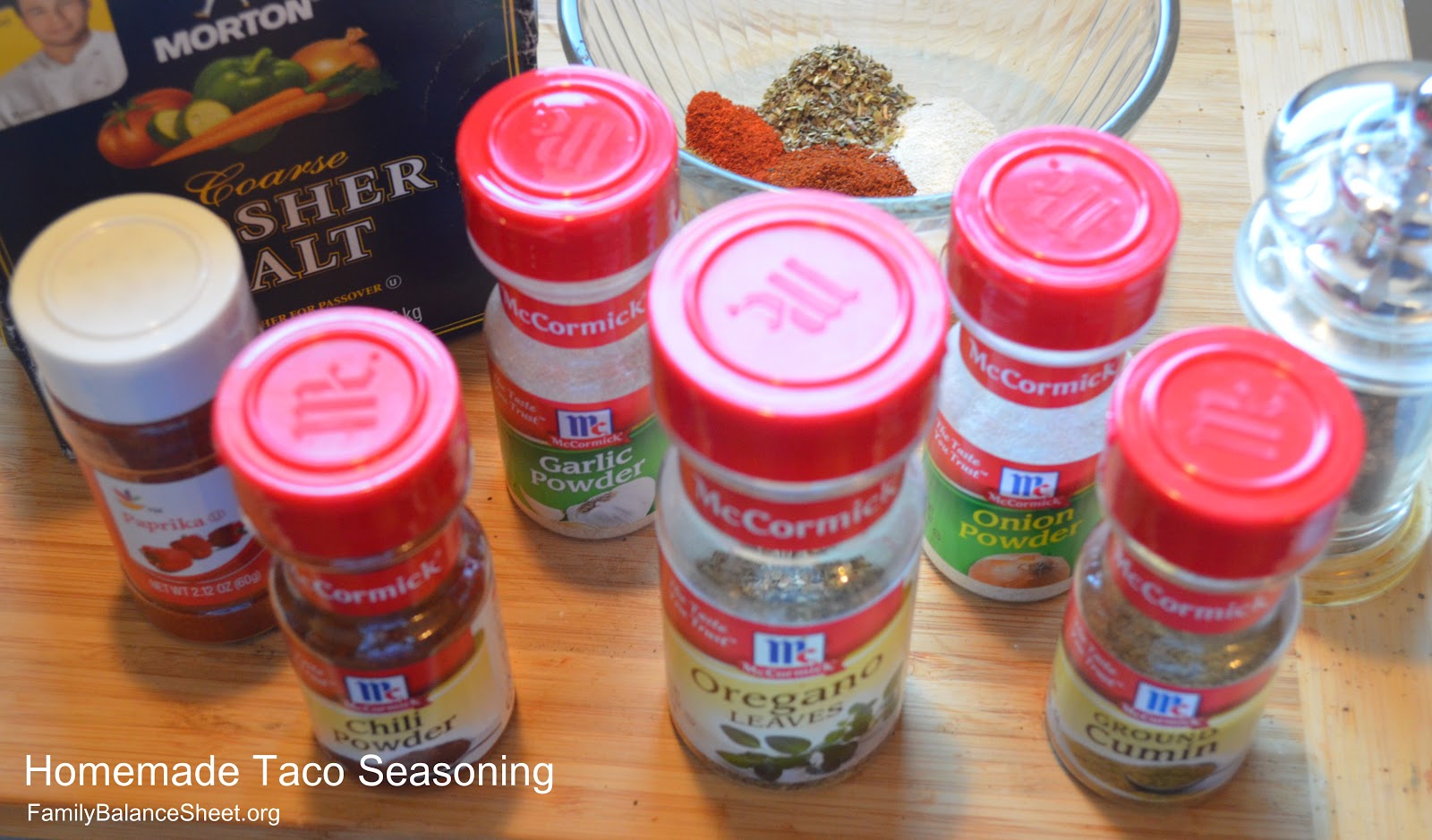 Homemade Taco Seasoning Family Balance Sheet