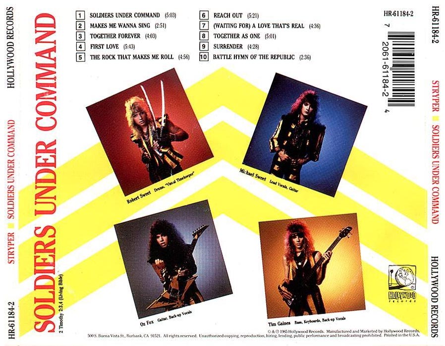 Corsário do Rock Stryper Soldiers Under Command de 1985