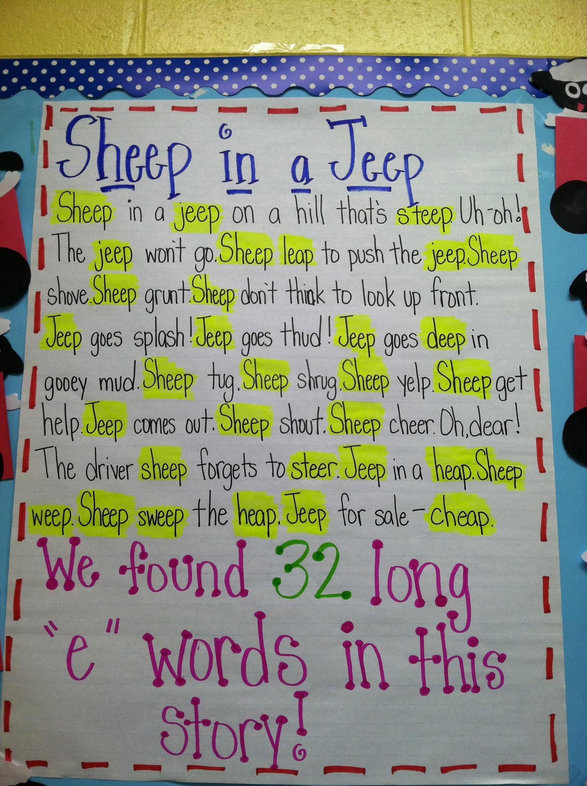 Life in First Grade Sheep in a Jeep Teaching Long 'e'