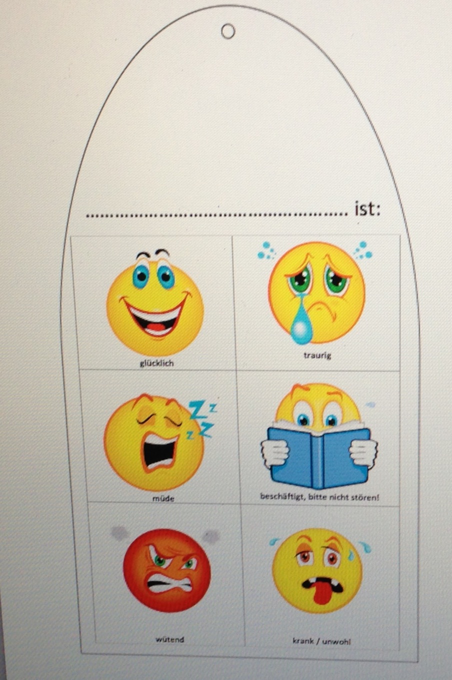 123kinderleicht: "Emotions-Türschild"