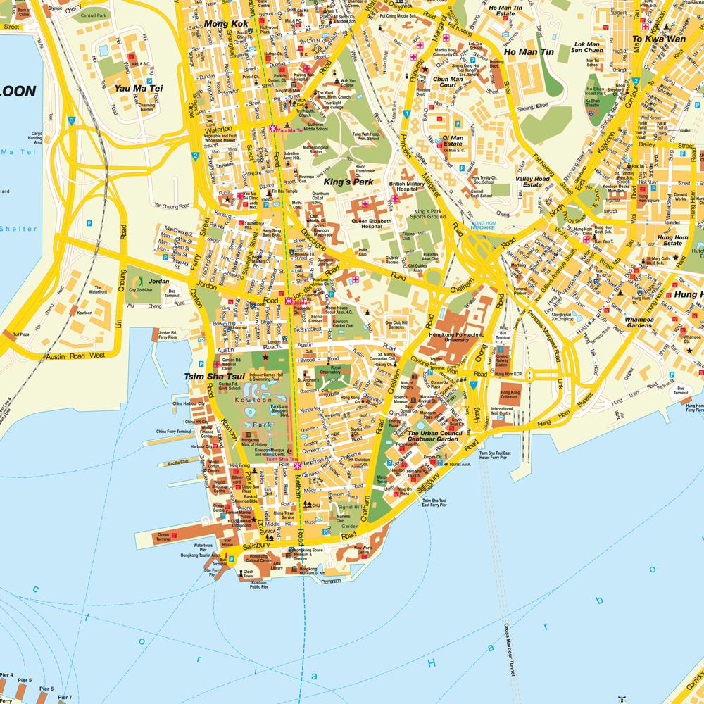 City map Hong Kong China PDF