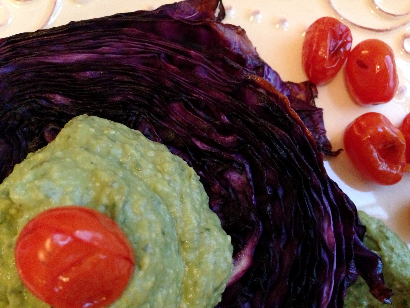 glutenfreehappytummy Oven Roasted Cabbage "Steaks" w/ Avocado Pesto