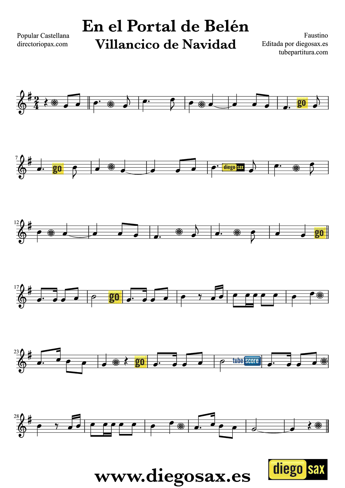 En El Portal De Belén Letra Graciosa PARTITURAS: En el portal de belén