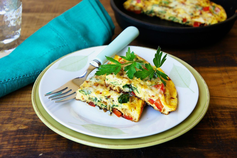 Spinach and Red Pepper Frittata