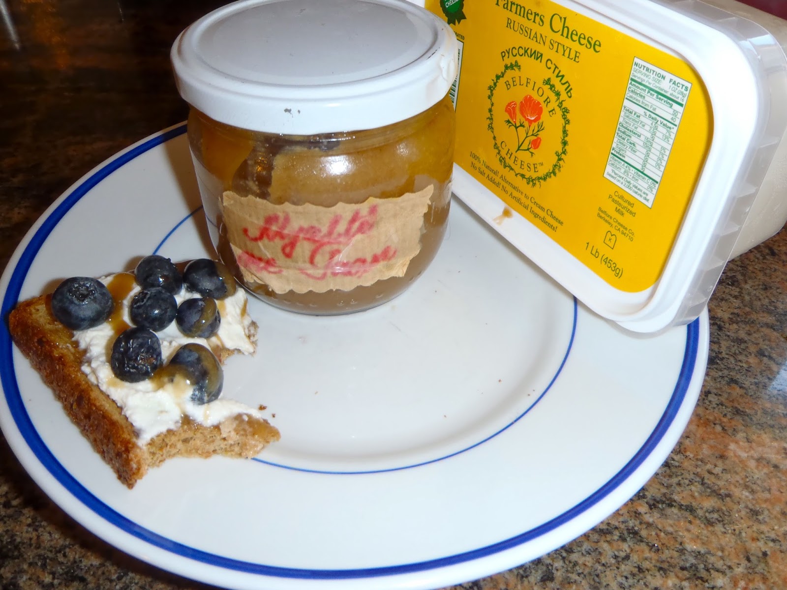 Slovenian Roots Quest Farmer Cheese, HoneyTahini and Blueberry