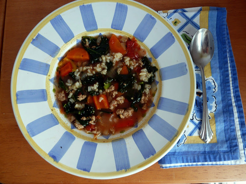 Baking and Cooking, A Tale of Two Loves Turkey, Kale, and Brown Rice Soup