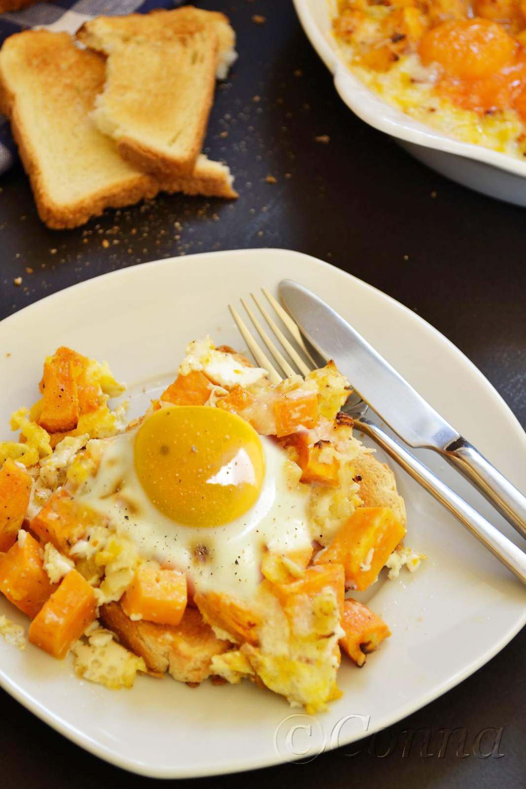 Sabor Γλυκοπατάτες με αυγά & τυρί / Sweet potatoes with eggs & cheese