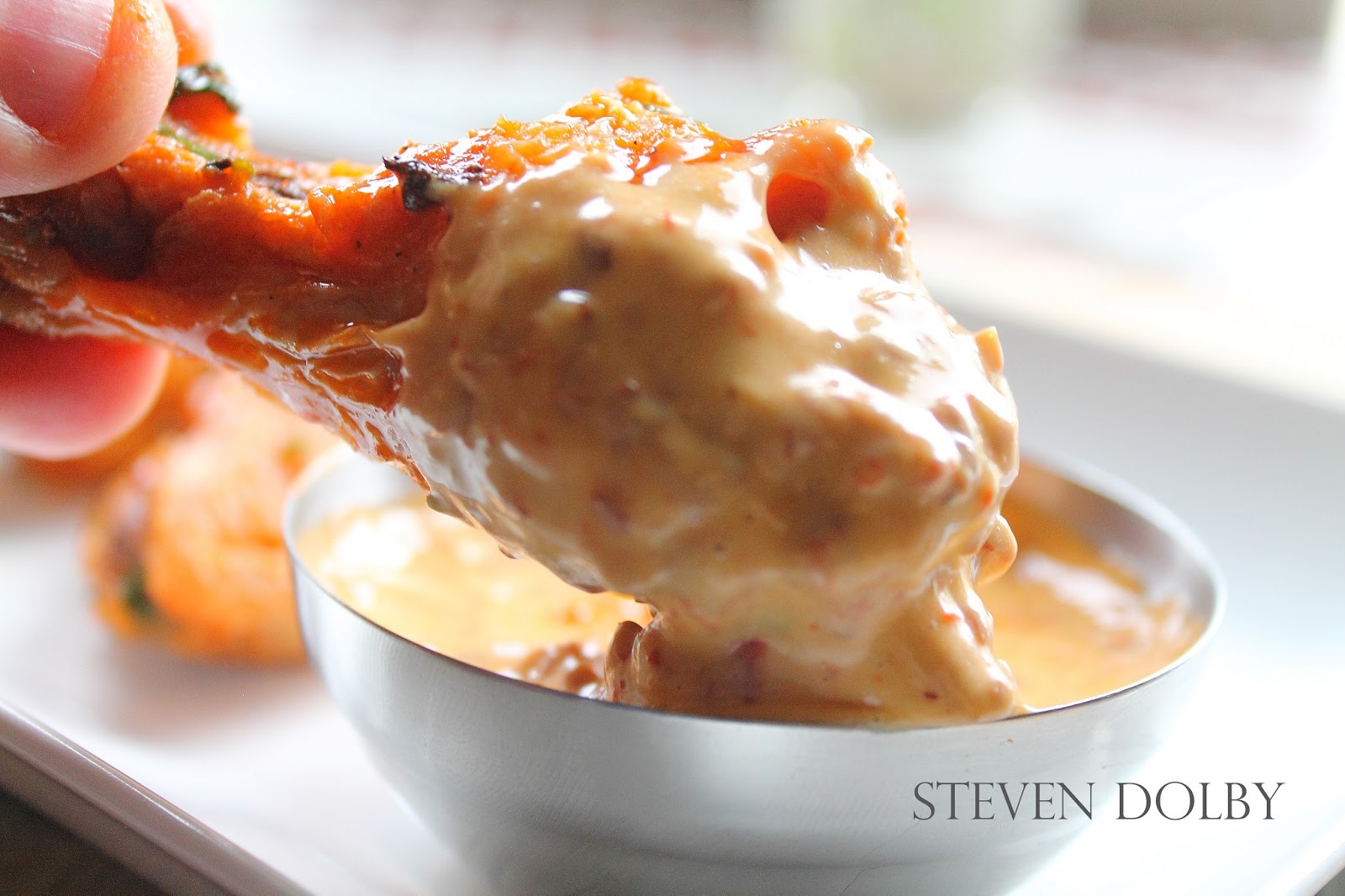 Crispy Fried Chicken Wings with Chipotle Adobo Aioli by Steven Dolby