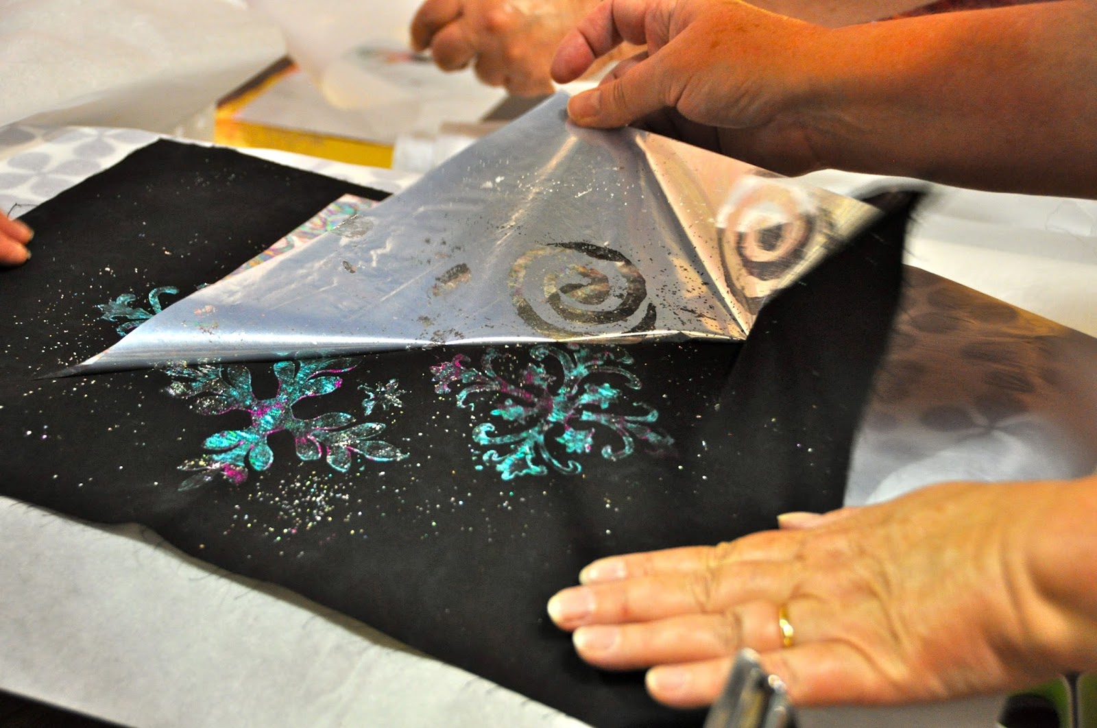 LuAnn Kessi Foiling on Fabric.....Permission 2 Play Group