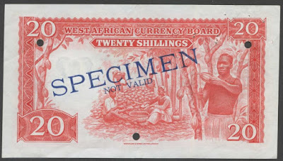 British West Africa banknotes currency Shillings