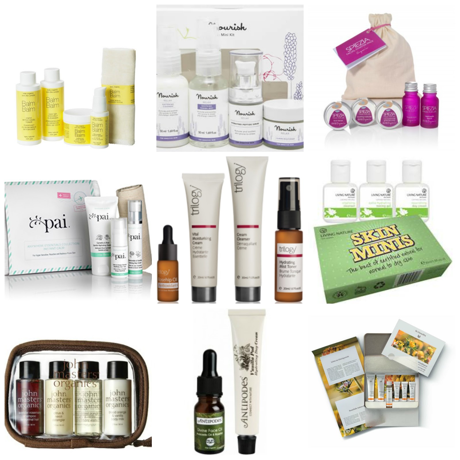 A selection of Travel/Trial Sized Kits for Weekends Away Sugarpuffish