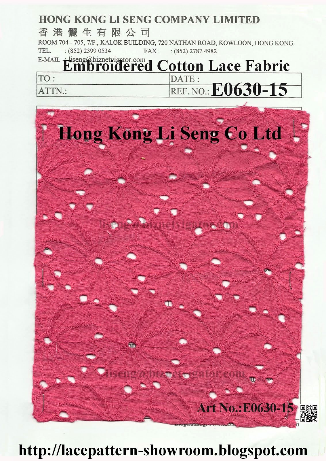 New Pattern Emb Cotton Lace Fabric Manufacturer Wholesaler Supplier - Hong Kong Li Seng Co Ltd