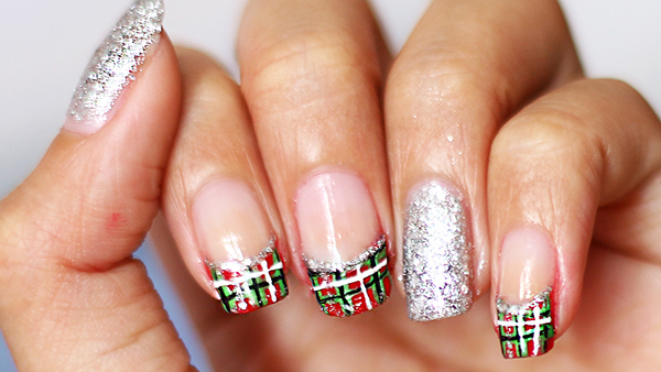 Christmas French Tip Nails - wide 6