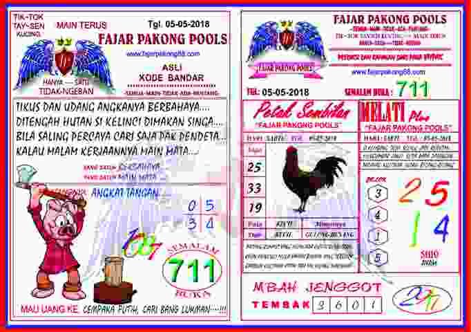 Kode Syair Fajar Pakong 06 Mei 2018